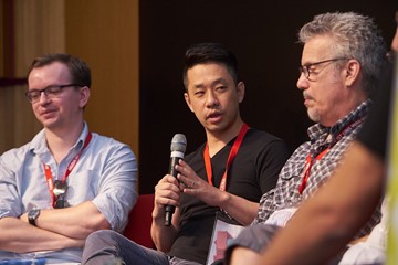 Gareth Coker, Takeshi Furukawa und Garry Schyman bei STC15 (C) Stephanie Englert